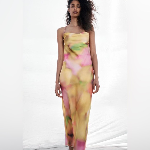 Zara Dresses & Skirts - Zara Tie Dye Print Strap Slip Dress - Size Small